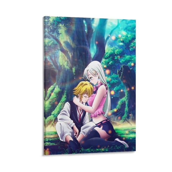 Meliodas And Elizabeth Posters Art Print Wall Photo Paint Poster Hanging Picture Family Bedroom Decor Gift 24x36inch(60x90cm)