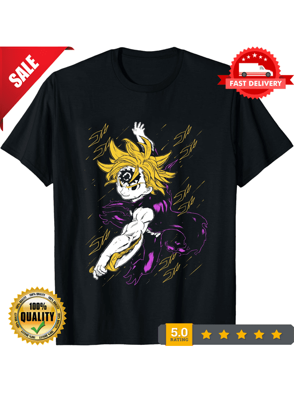 Meliodas Anime T-Shirt, Unisex Heavy Cotton Tee for Gamers, Nanatsu no Taizai Shirt, Retro Gaming Tees, Seven Deadly Sins, NEW TRENDING ITEM-TH82634