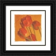 thumbnail image 1 of Melious, Amy 12x12 Black Ornate Wood Framed with Double Matting Museum Art Print Titled - Red and Gold II, 1 of 4