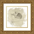 thumbnail image 1 of Melious, Amy 12x12 Gold Ornate Wood Framed with Double Matting Museum Art Print Titled - Feline Illustration II, 1 of 4