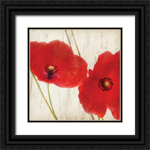 Melious, Amy 15x15 Black Ornate Wood Framed with Double Matting Museum Art Print Titled - Red III