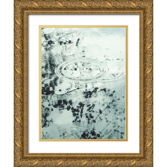 Melious, Amy 25x32 Gold Ornate Wood Framed with Double Matting Museum Art Print Titled - Ripples of the Rain II