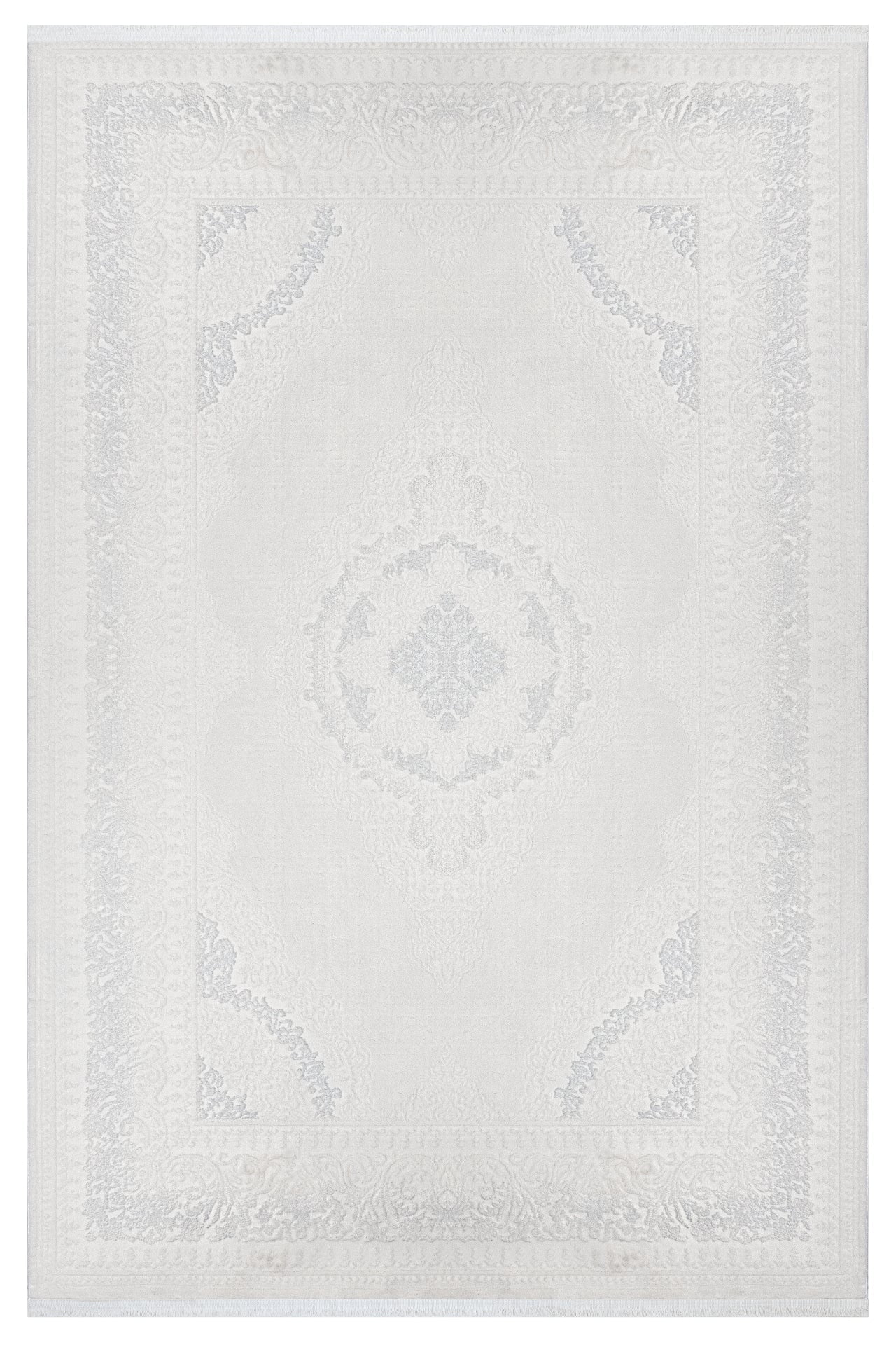 Melisandre Grey Framed Acrylic Area Rugs for Living Room Jacquard ...