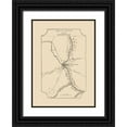 thumbnail image 1 of Melish 24x32 Black Ornate Wood Framed with Double Matting Museum Art Print Titled - Zanesville Ohio - Melish 1812, 1 of 4