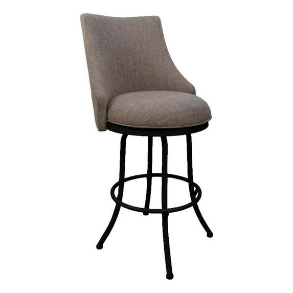 Melisima 30" Metal Bar Stool - Basin Beige - Black