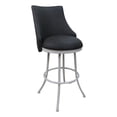 thumbnail image 1 of Melisima Extra Tall 34" Metal Bar Stool - Grey Vinyl - White, 1 of 3