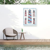 Melissa Averinos 'Coastal Americana II Shiplap' Outdoor Canvas 19x19