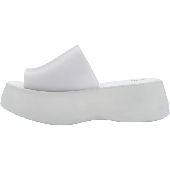 Melissa Becky Platform Slides for Women - Cushioned and Comfortable Chunky Platform Slip-On Sandals with Jelly Upper and Open Toe Design GRY-9