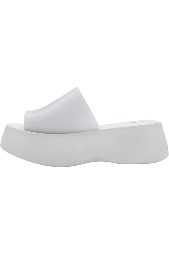Becky Platform Slides for Women - Cushioned and Comfortable Chunky Platform Slip-On Sandals with Jelly Upper and Open Toe Design GRY-9