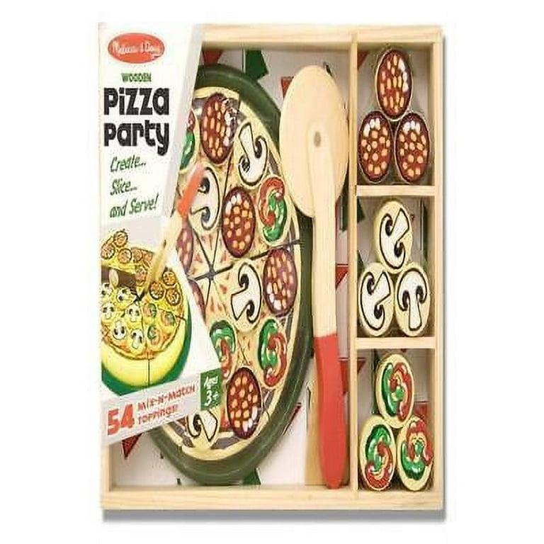 Melissa & Doug 167 Pizza Party Wooden Play Food Set With 54