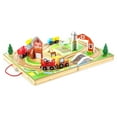 thumbnail interactive-video image 1 of Melissa & Doug 17-Piece Wooden Take-Along Tabletop Farm, 4 Farm Vehicles, Wood Play Pieces, Barn, Grain House, Model Train Sets, 1 of 11