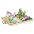 thumbnail interactive-video image 1 of Melissa & Doug 19-Piece Wooden Take-Along Tabletop Kingdom – Wood Play Pieces, Carriage, Horse, Unicorn, Dragon, Model Train Set, Toddler 3+, 1 of 11