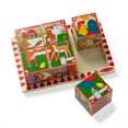 thumbnail image 1 of Melissa & Doug 2 in 1 Wooden Cube Puzzle - Animals, 1 of 6