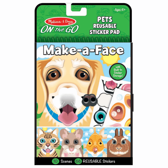 Melissa & Doug - 40512 | Make-A-Face Reusable Sticker - Pets