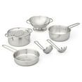 thumbnail interactive-video image 1 of Melissa & Doug 8-Piece Stainless Steel What’s Cooking Pots and Pans Restaurant and Kitchen Play Set, 1 of 10
