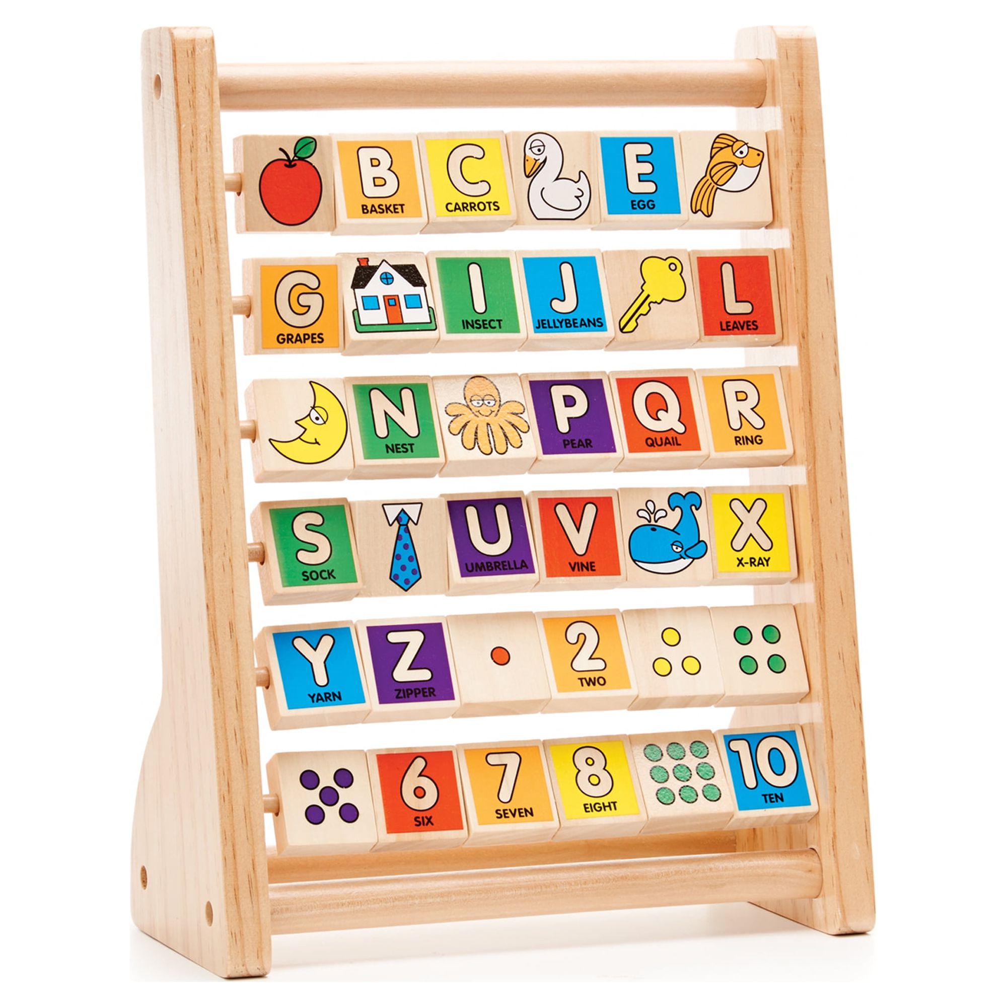 Melissa & Doug ABC-123 Abacus - Classic Wooden Educational Toy With 36 Letter and Number Tiles - image 1 of 9