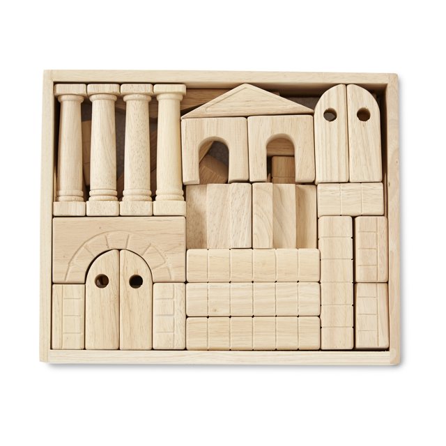 Melissa & Doug Architectural Wooden Unit Block Set With Storage Crate