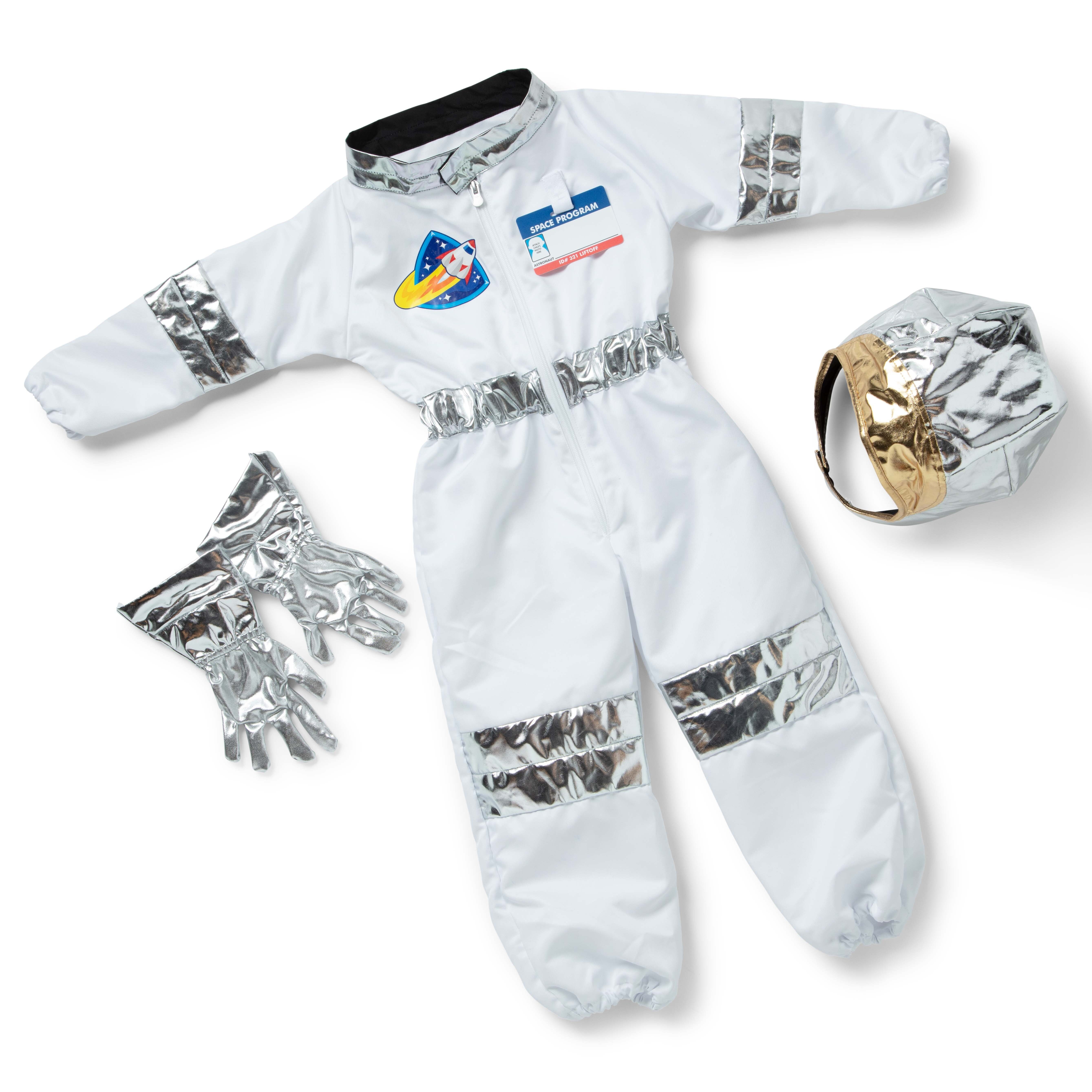 Melissa Doug Astronaut Costume Role Play Space Set 5 pcs Jumpsuit Helmet Gloves Name Tag Walmart