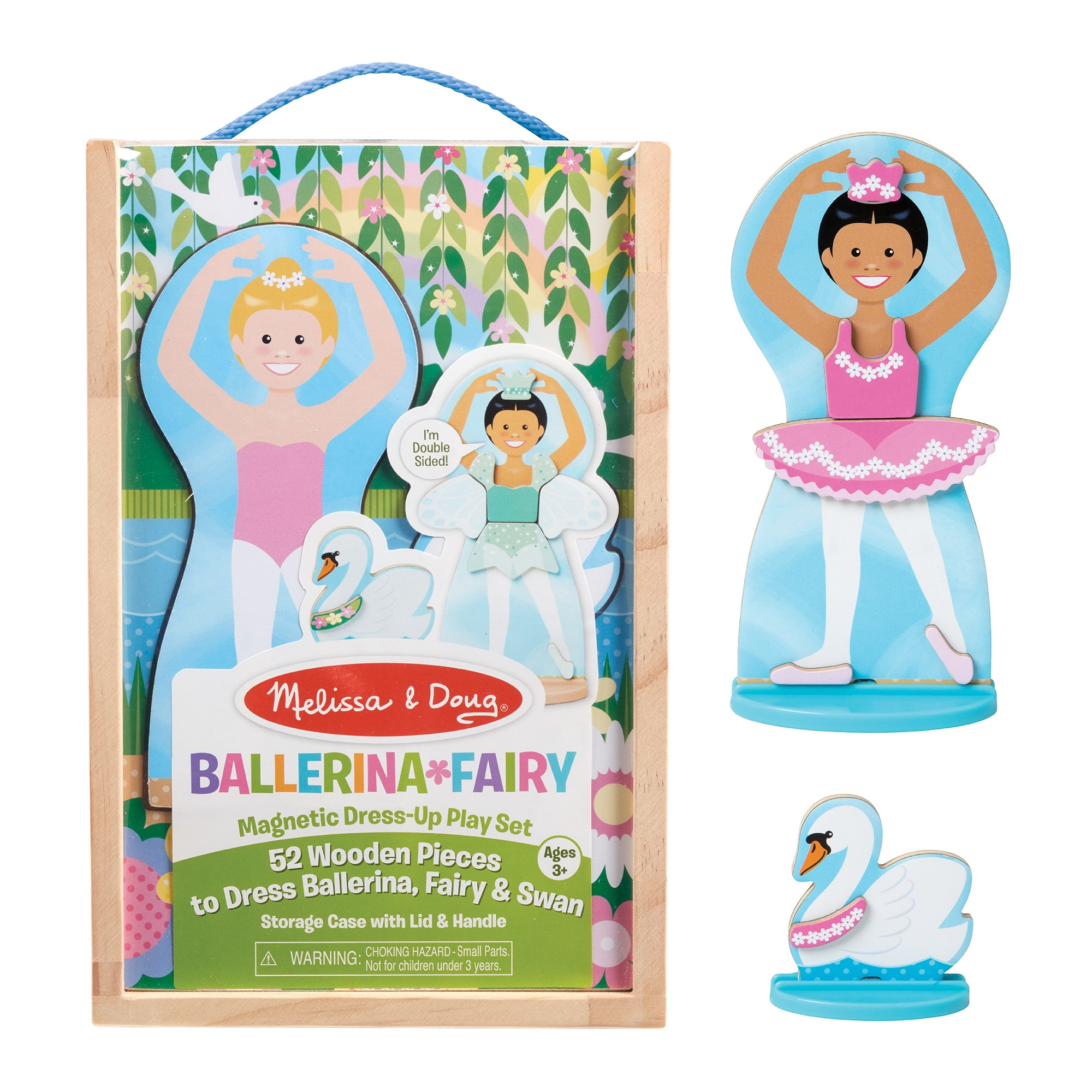 Girl Magnetic Dress Up (3 Pack) Melissa & Doug Wooden Dolls w/Stands Fast  Ship