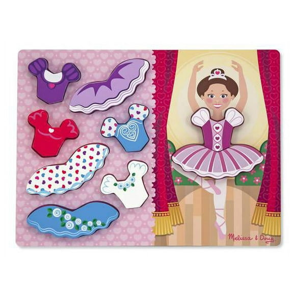 Melissa & Doug Ballerina Dress-Up Wooden Chunky Puzzle (9 pcs)