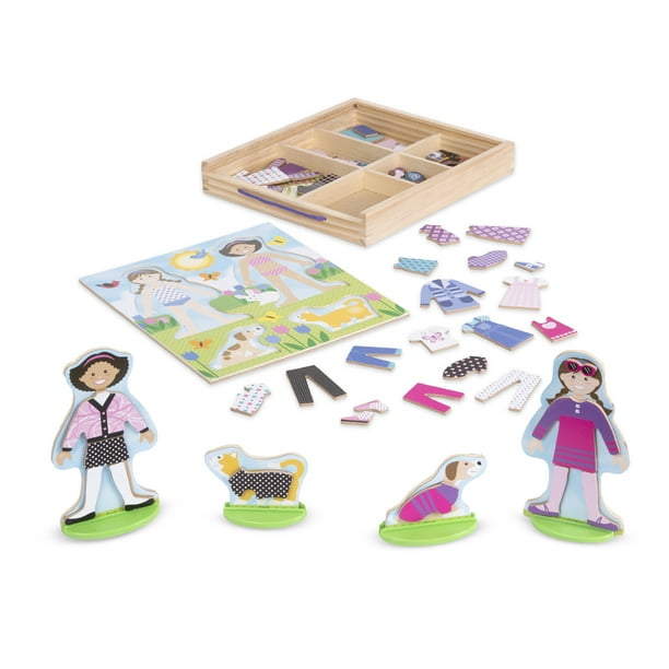 Melissa & Doug Best Friends DressUp Wooden Dolls Pretend Play