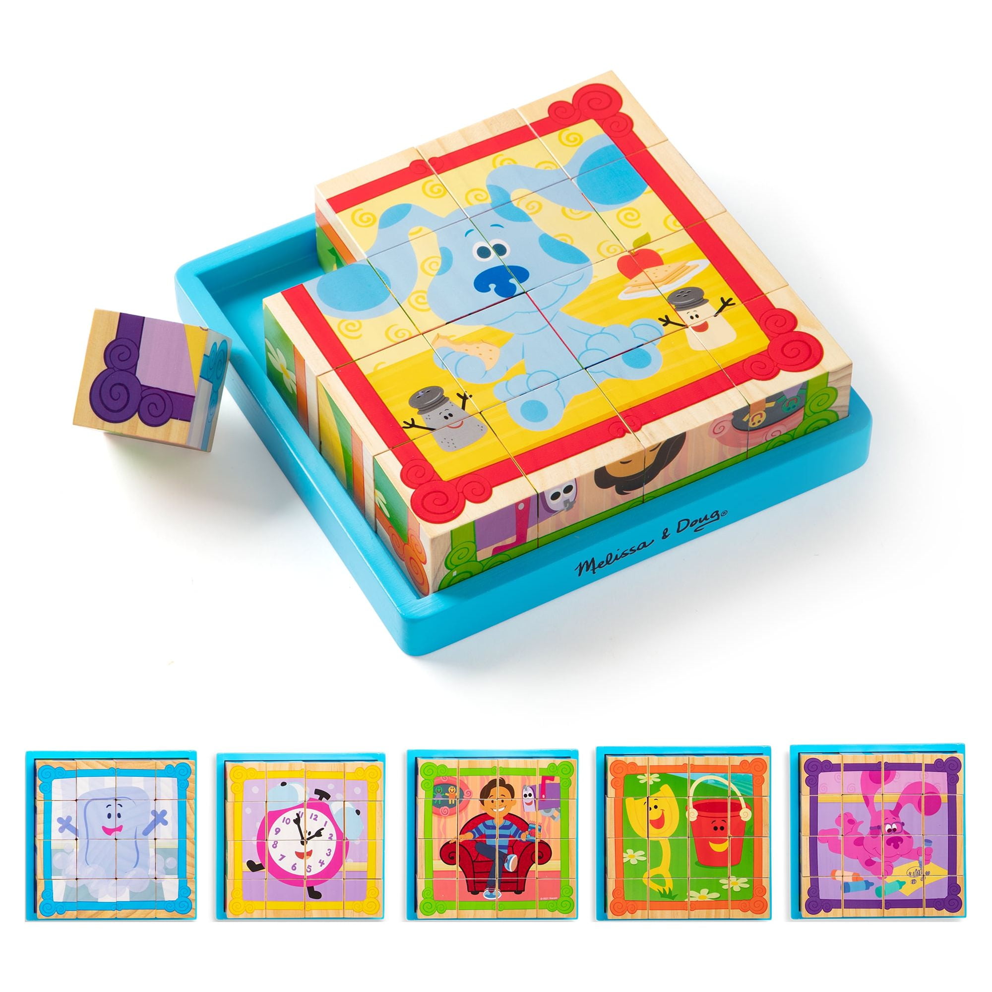 Melissa & Doug Painted Colored Puzzle Storage Case Holds 12