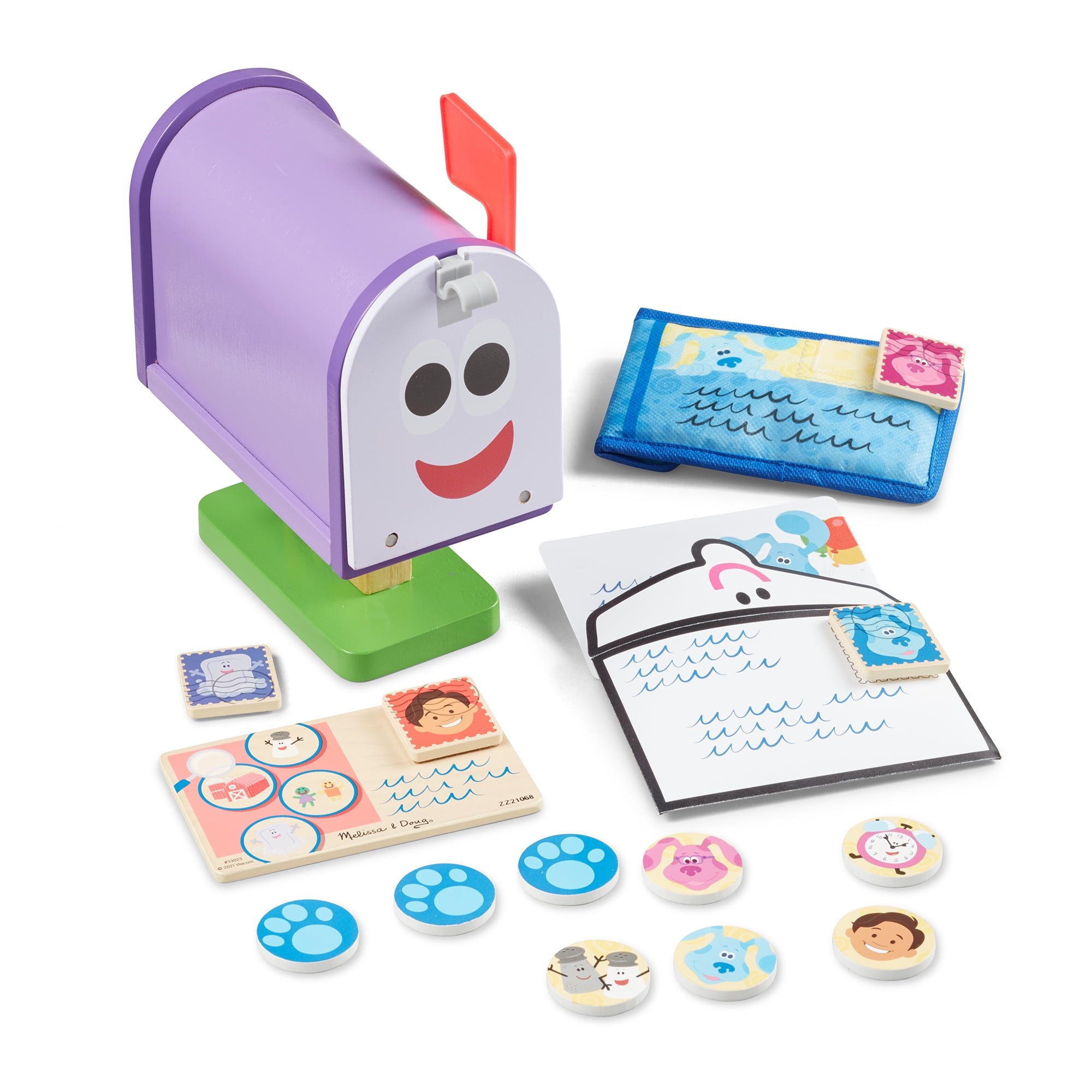 Melissa & Doug Blue's Clues & You! Wooden Mailbox Play Set (27 Pieces)