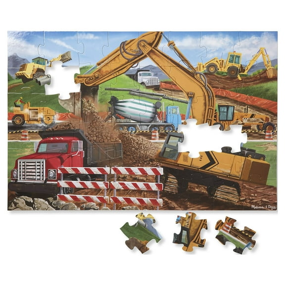 Melissa & Doug Building Site Jumbo Jigsaw Floor Puzzle - 48 pcs - FSC Certified