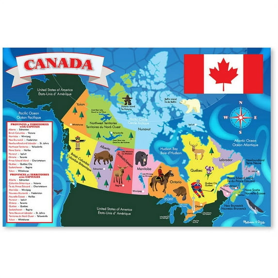 Melissa & Doug Canada Map Jumbo Jigsaw Floor Puzzle (48 pcs, 2 x 3 feet)
