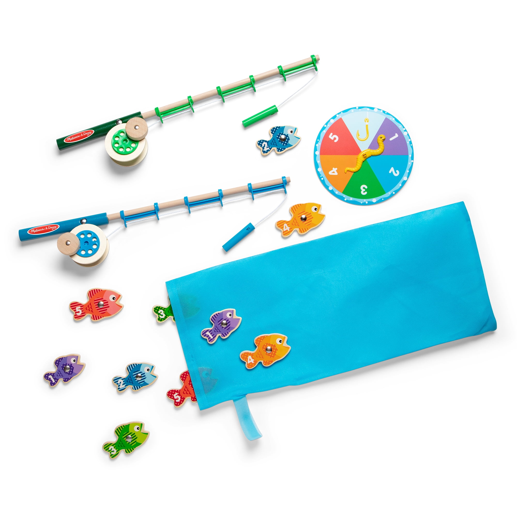 Melissa & Doug Catch & Count Wooden Fishing Game with 2 Magnetic Toy Rods - FSC Certified