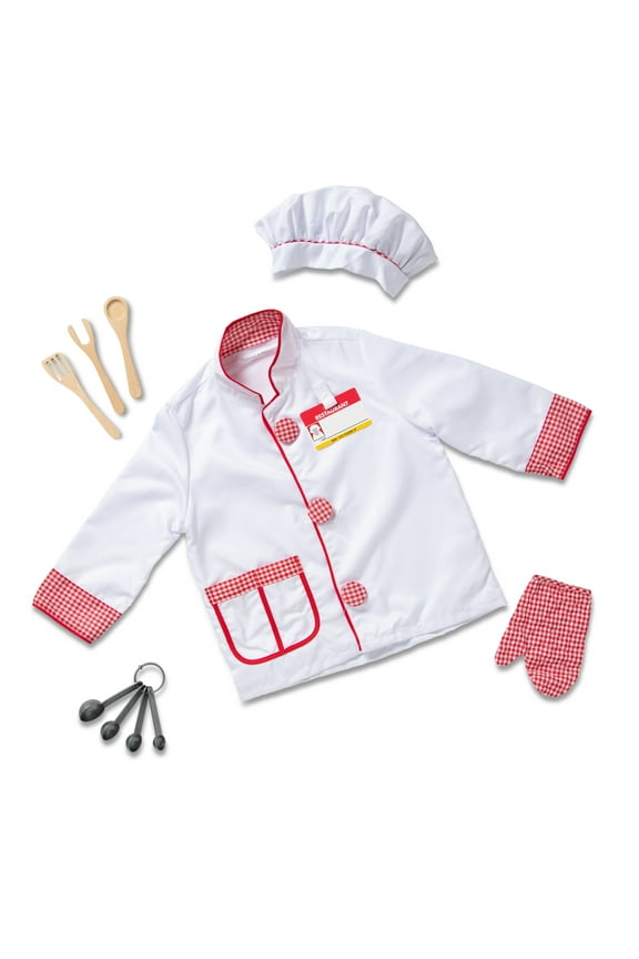 Chef Role Play Costume Dress -Up Set with Realistic Accessories