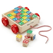 Melissa & Doug Classic ABC Wooden Block Cart Educational Toy With 30 Solid Wood Blocks