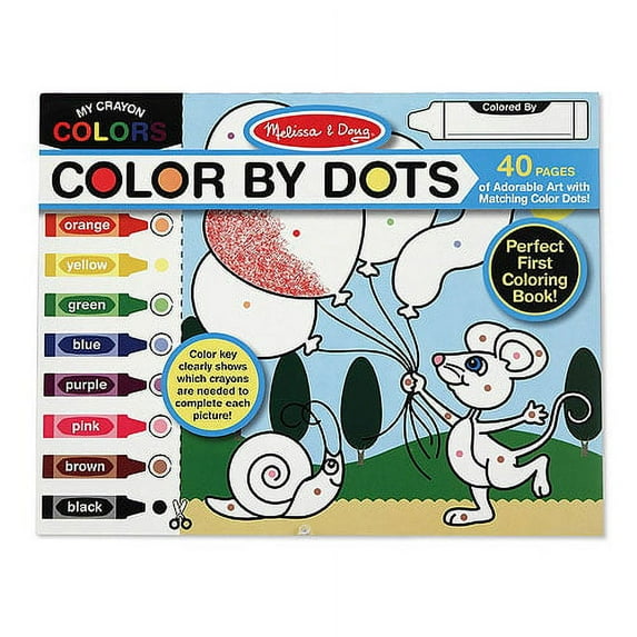 Melissa & Doug Color by Dots - 40 Pages, Includes Color Key for Beginners