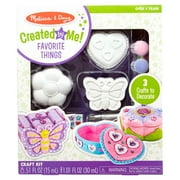 Melissa & Doug Created by Me! Favorite Things Craft Kit Set Paint-Your-Own Flower and Heart Treasure Boxes and Butterfly Bank for Kids