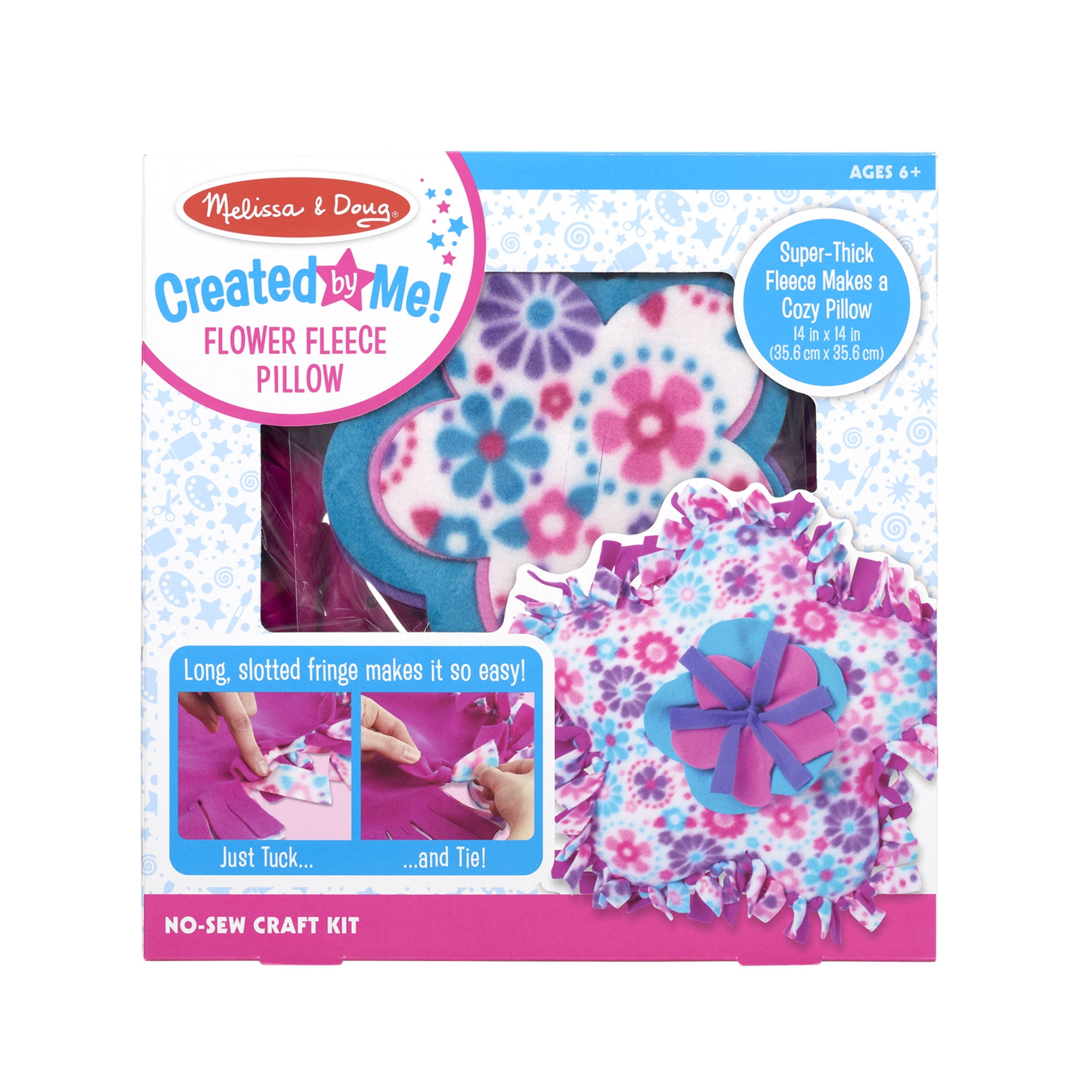 Melissa & Doug Created by Me! Flower Fleece Throw Pillow NoSew Craft