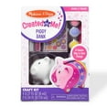 thumbnail image 1 of Melissa & Doug Created by Me! Piggy Bank Craft Kit with 4 Pots of Paint, Brush, Glitter, Stickers, 1 of 10