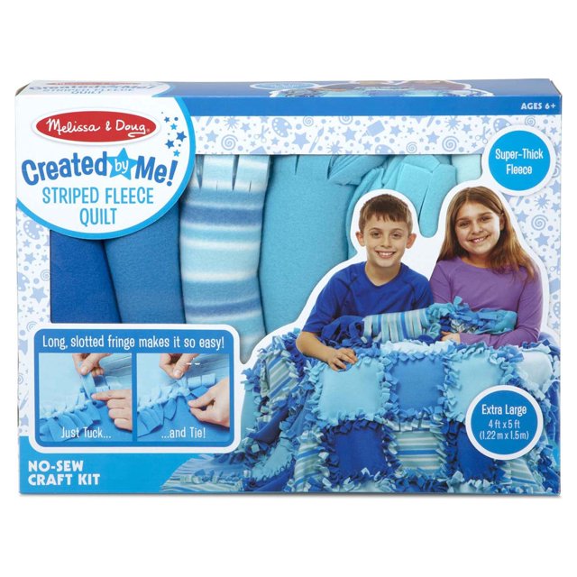 Melissa & Doug Created by Me! Striped Fleece Quilt NoSew Craft Kit (48