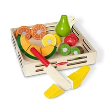 Melissa & Doug Cutting Fruit Set - Wooden Play Food Kitchen Accessory, Multi