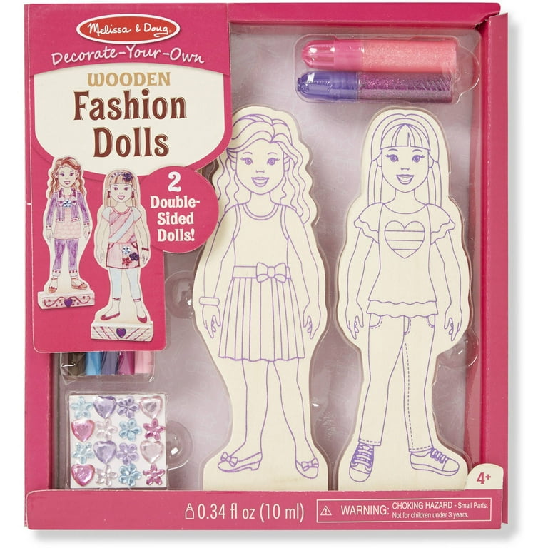 Melissa Doug Decorate Your Own Wooden Fashion Dolls Craft Kit