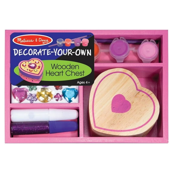 Melissa & Doug Decorate-Your-Own Wooden Heart Box Craft Kit
