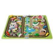 Melissa & Doug Deluxe Activity Road Rug Play Set with 49 Wooden Vehicles and Play Pieces