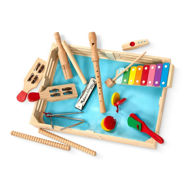 Melissa & Doug Deluxe Band Set With Wooden Musical Instruments and