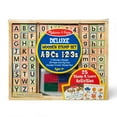thumbnail image 1 of Melissa & Doug Deluxe Letters and Numbers Wooden Stamp Set ABCs 123s With Activity Book, 4-Color Stamp Pad - FSC Certified, 1 of 10