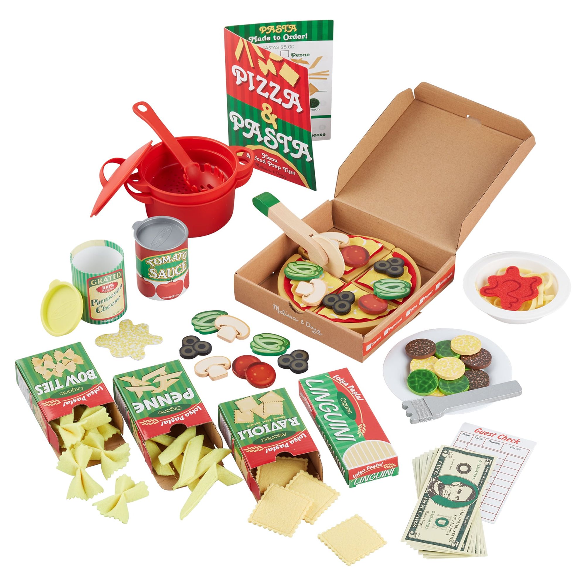 Melissa & Doug Deluxe Pizza & Pasta Play Set Pretend Play Food - 92 Pieces - image 1 of 9