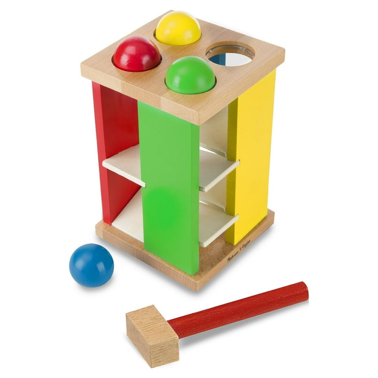 Melissa Doug Deluxe Pound and Roll Wooden Tower Toy With Hammer