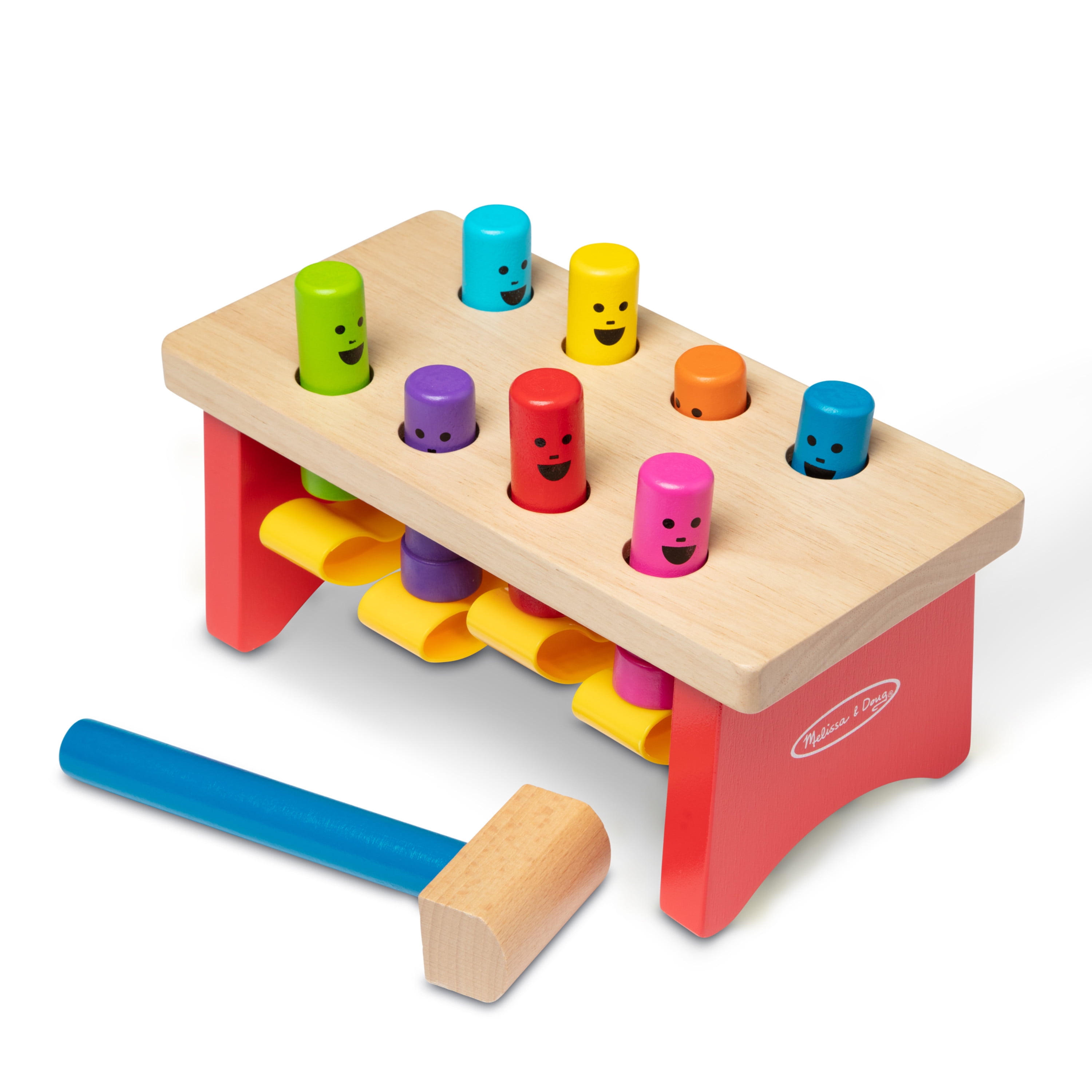Melissa and Doug Deluxe Pounding Bench Wooden Toy With Mallet