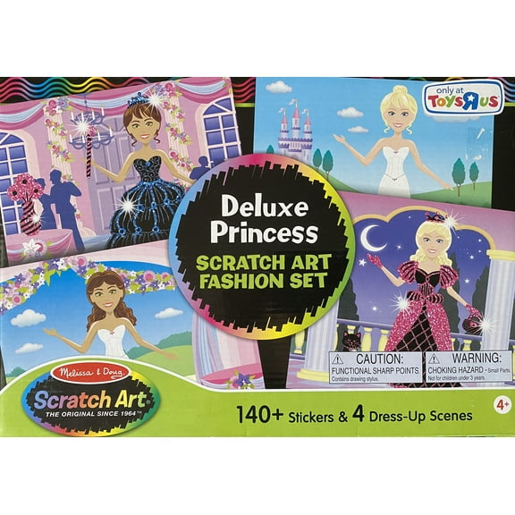 Melissa & Doug Deluxe Princess Scratch Art Fashion Set Ages 4+