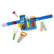 Melissa & Doug Deluxe Tool Belt Set - 5 Wooden Tools, 8 Building Pieces, Adjustable Belt