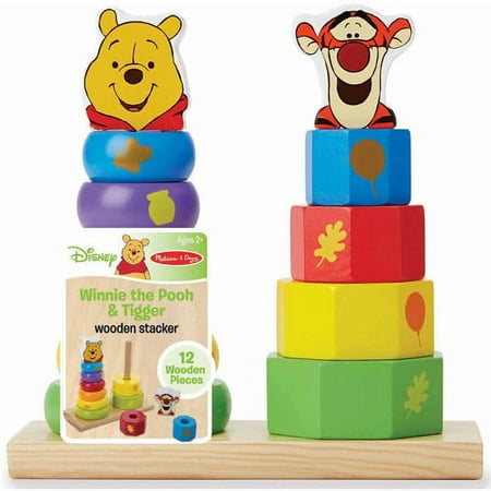 Melissa & Doug Disney Baby Winnie the Pooh and Tigger Wooden Stacker Toy (12 pcs)