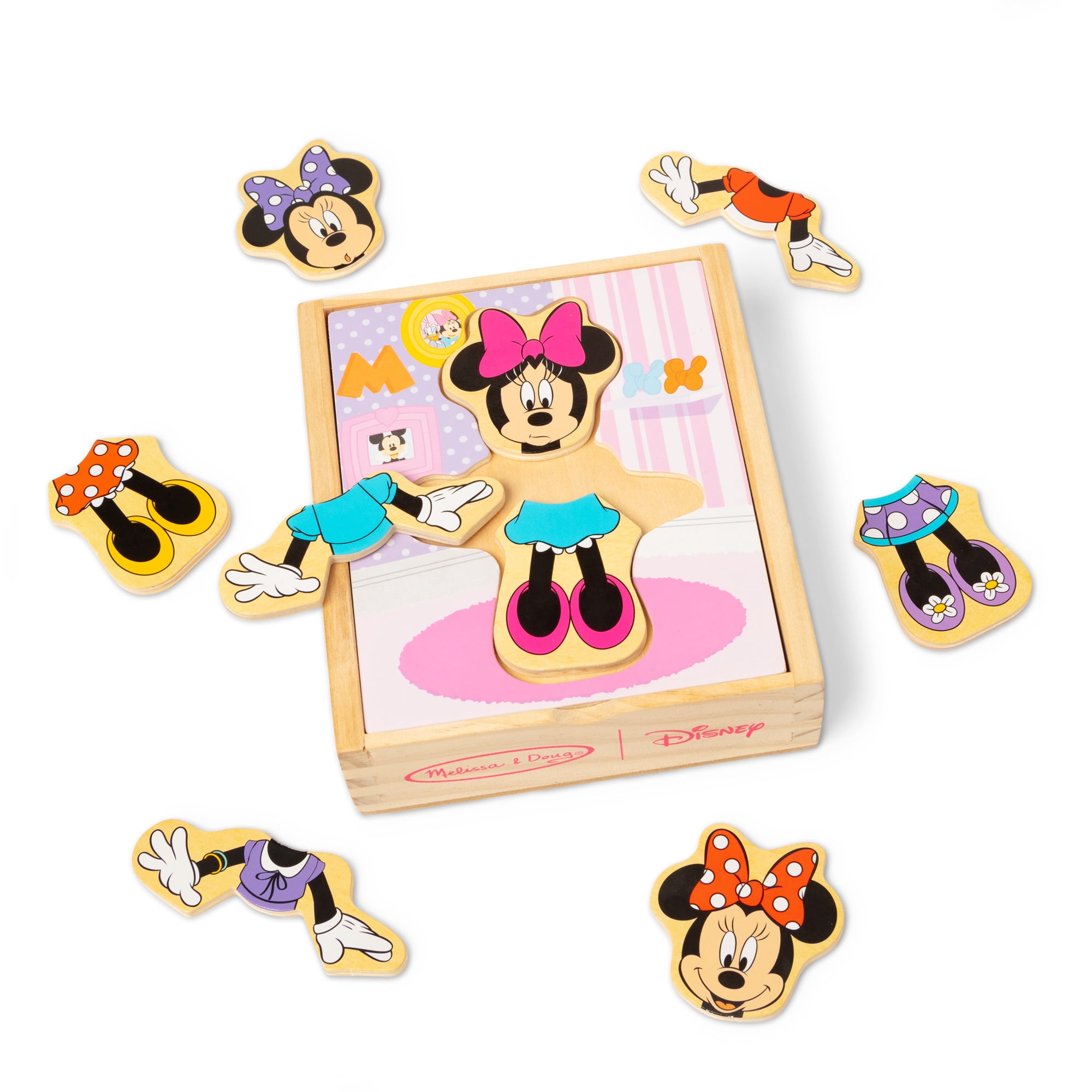 Melissa & Doug Disney Minnie Mouse Mix and Match Dress-Up Wooden Play Set Puzzle (18 pcs)